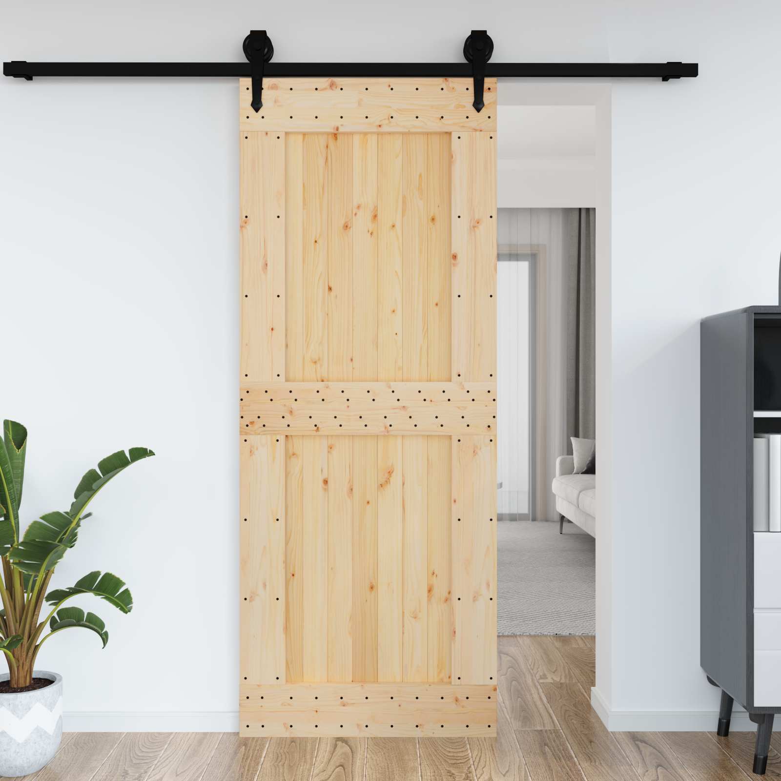 Dveře Narvik Přírodní 90 X 210 Cm Masivní Borové Dřevo