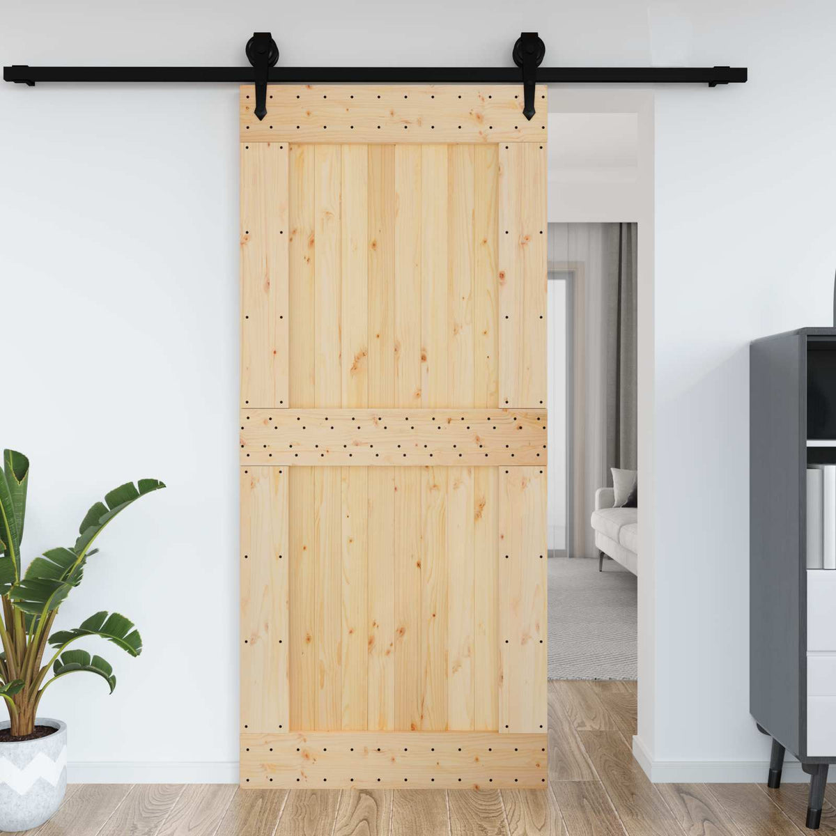 Dveře Narvik Přírodní 100 X 210 Cm Masivní Borové Dřevo