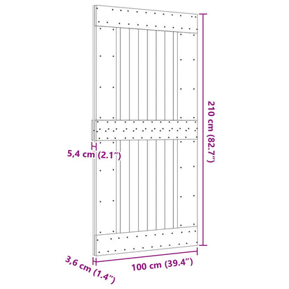 Dveře Narvik Přírodní 100 X 210 Cm Masivní Borové Dřevo