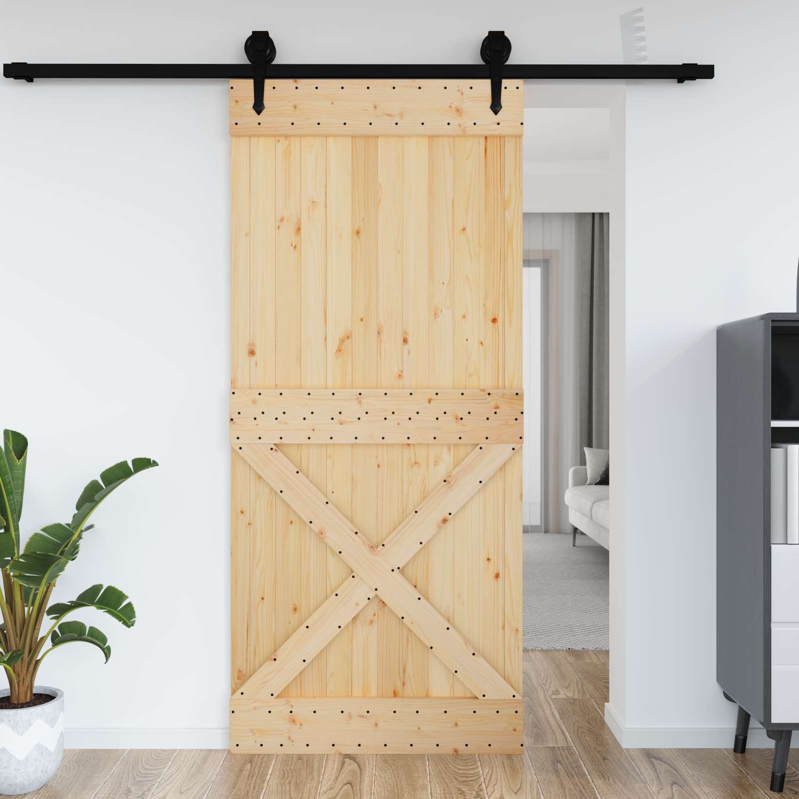 Dveře Narvik Přírodní 100 X 210 Cm Masivní Borové Dřevo
