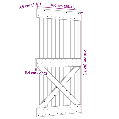 Dveře Narvik Přírodní 100 X 210 Cm Masivní Borové Dřevo