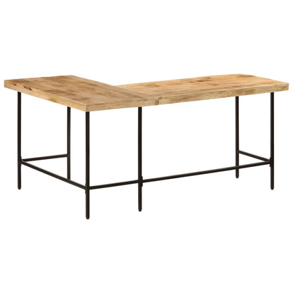 Psací Stůl 165X110X77 Cm Masivní Mangovník A Železo Tyrkysová