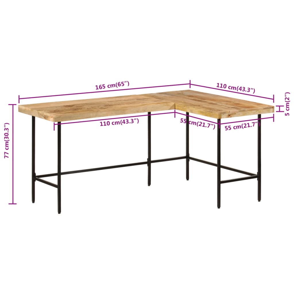 Psací Stůl 165X110X77 Cm Masivní Mangovník A Železo Tyrkysová