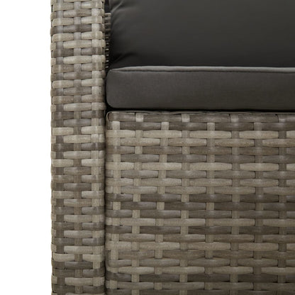 7Dílná Zahradní Sedací Souprava S Poduškami Šedá Polyratan