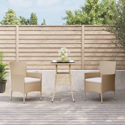5Dílný Zahradní Bistro Set S Poduškami Béžový Polyratan