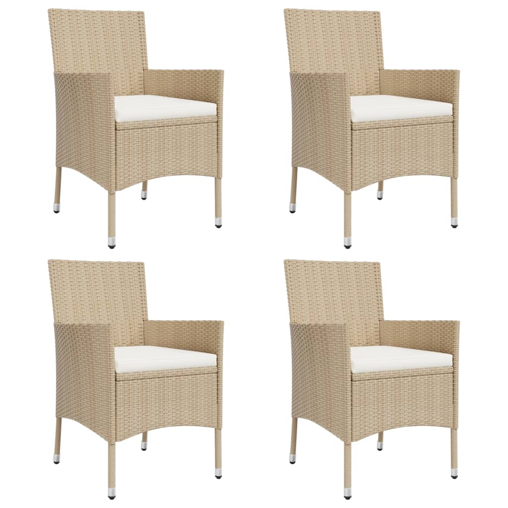 5Dílný Zahradní Bistro Set S Poduškami Béžový Polyratan