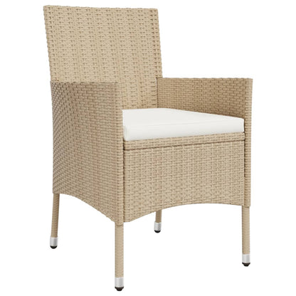 5Dílný Zahradní Bistro Set S Poduškami Béžový Polyratan