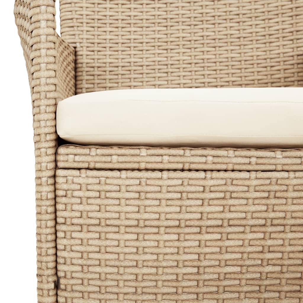 5Dílný Zahradní Bistro Set S Poduškami Béžový Polyratan