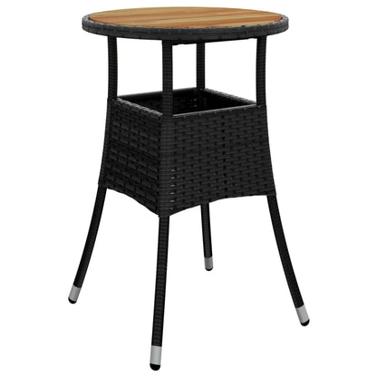 3Dílný Zahradní Bistro Set S Poduškami Černý Polyratan