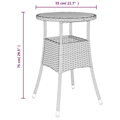 3Dílný Zahradní Bistro Set S Poduškami Černý Polyratan
