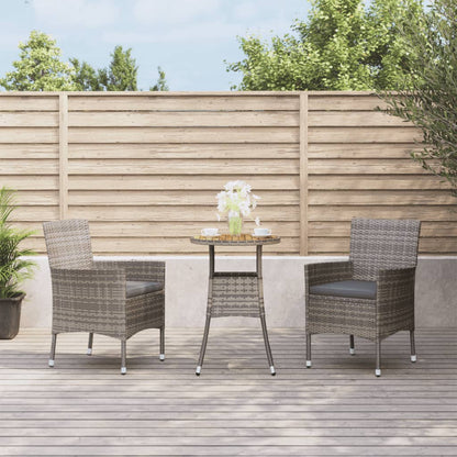 3Dílný Zahradní Bistro Set S Poduškami Černý Polyratan