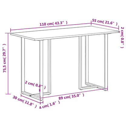 Jídelní Stůl 110 X 55 X 75,5 Cm Masivní Mangovníkové Dřevo
