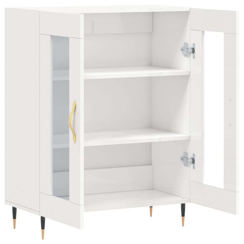 Příborník Bílý S Vysokým Leskem 69,5X34X90 Cm Kompozitní Dřevo