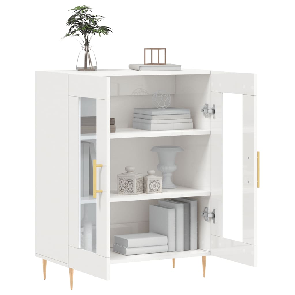 Příborník Bílý S Vysokým Leskem 69,5X34X90 Cm Kompozitní Dřevo