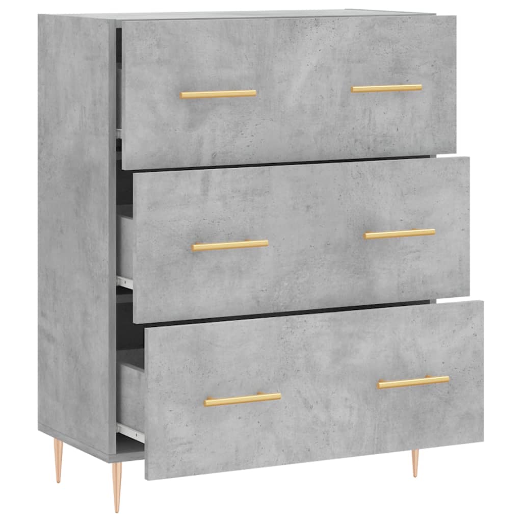 Příborník Betonově Šedý 69,5 X 34 X 90 Cm Kompozitní Dřevo