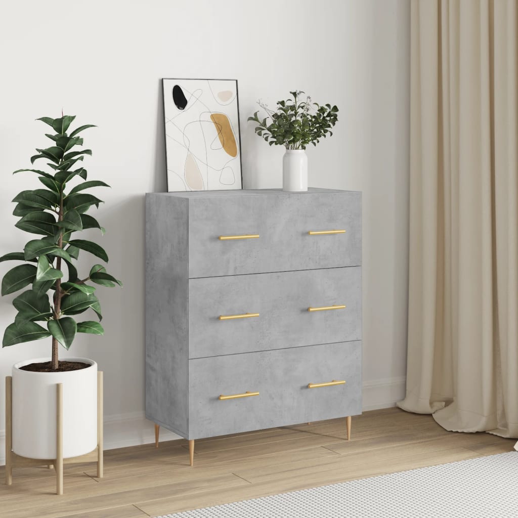 Příborník Betonově Šedý 69,5 X 34 X 90 Cm Kompozitní Dřevo