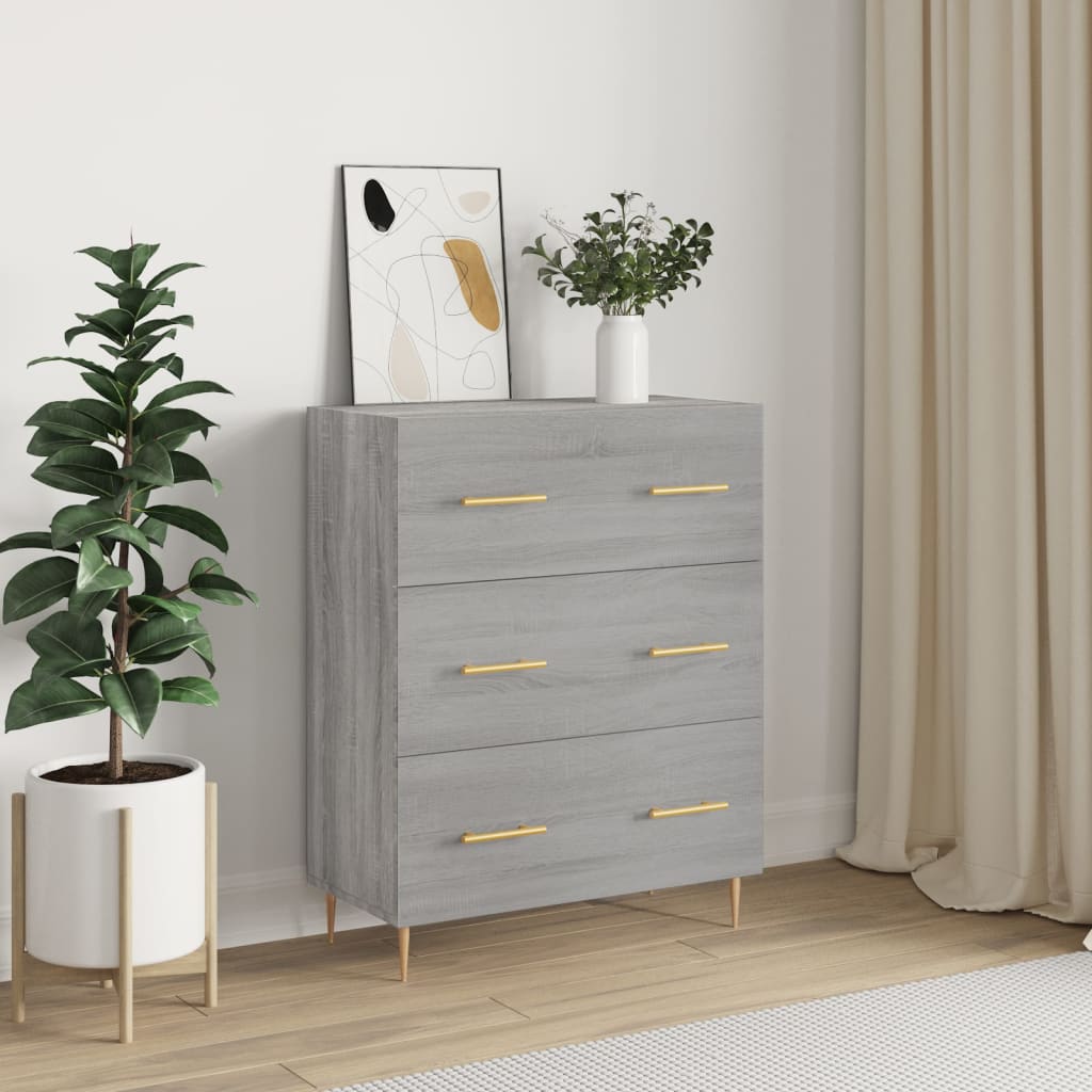 Příborník Betonově Šedý 69,5 X 34 X 90 Cm Kompozitní Dřevo