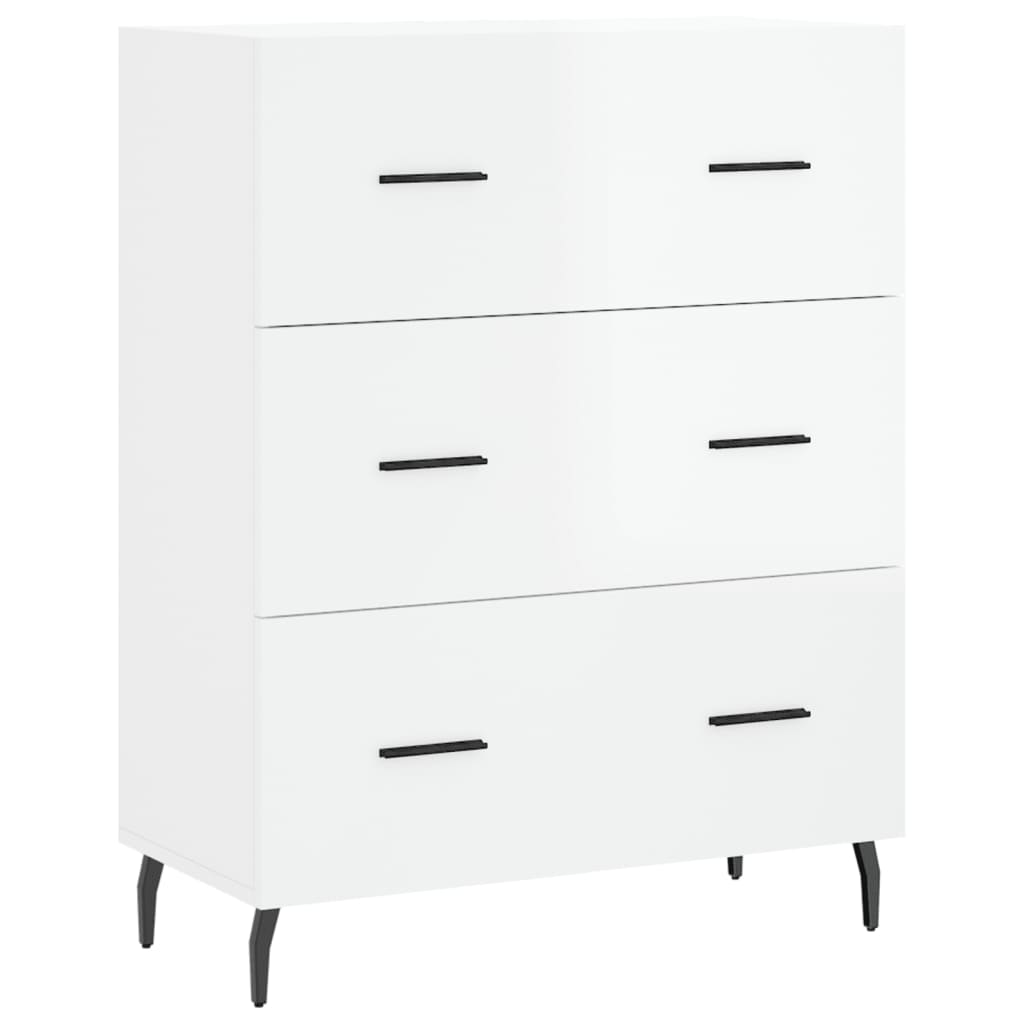 Příborník Bílý S Vysokým Leskem 69,5X34X90 Cm Kompozitní Dřevo