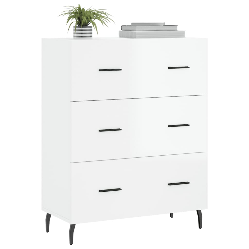 Příborník Bílý S Vysokým Leskem 69,5X34X90 Cm Kompozitní Dřevo