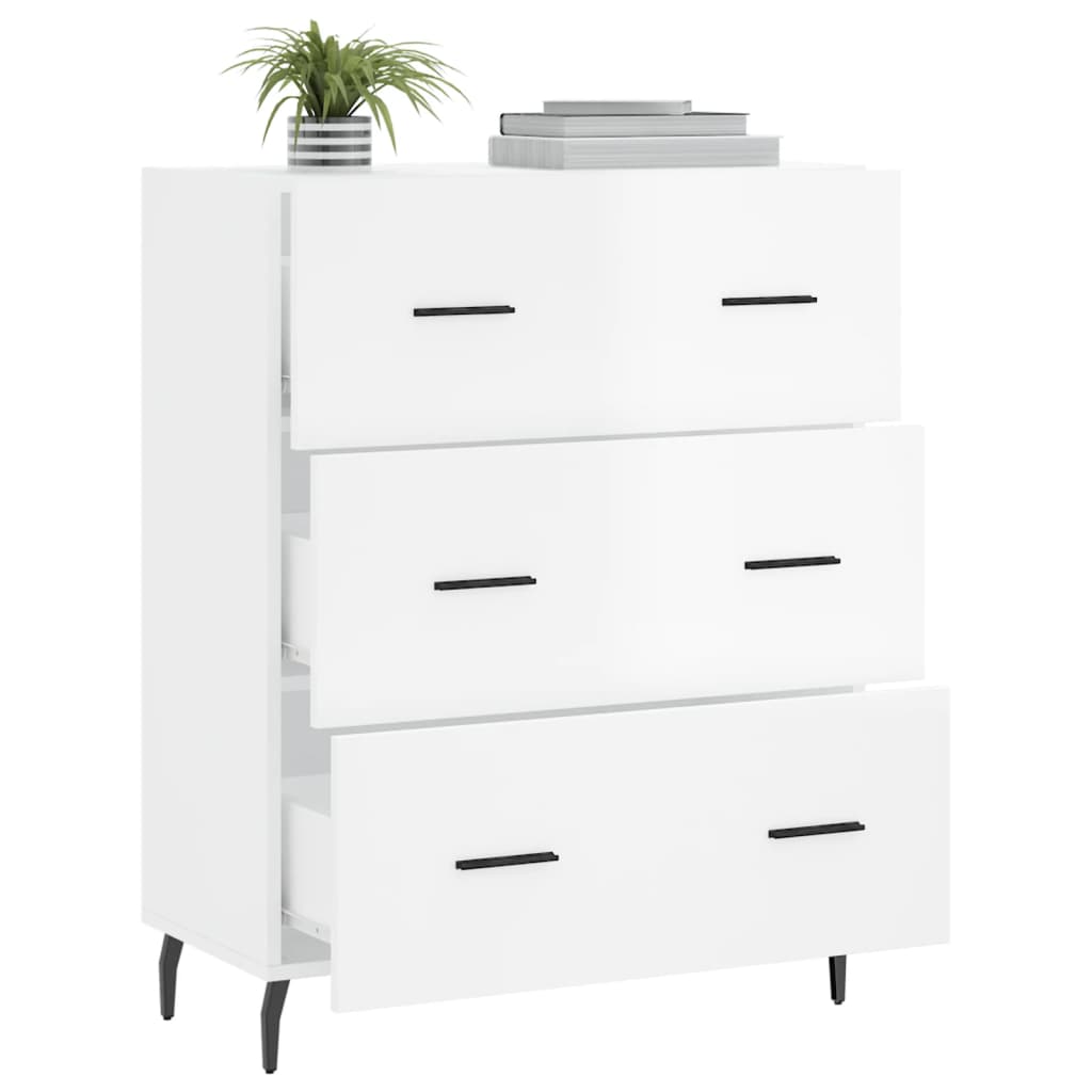 Příborník Bílý S Vysokým Leskem 69,5X34X90 Cm Kompozitní Dřevo