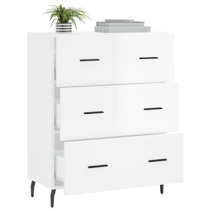 Příborník Bílý S Vysokým Leskem 69,5X34X90 Cm Kompozitní Dřevo