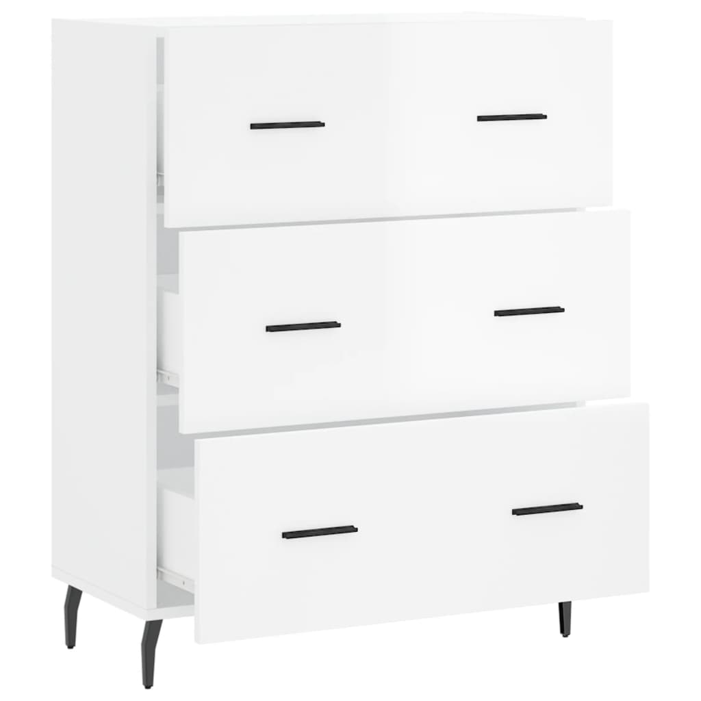 Příborník Bílý S Vysokým Leskem 69,5X34X90 Cm Kompozitní Dřevo