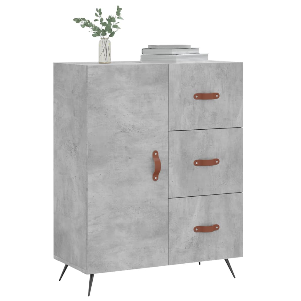 Příborník Betonově Šedý 69,5 X 34 X 90 Cm Kompozitní Dřevo