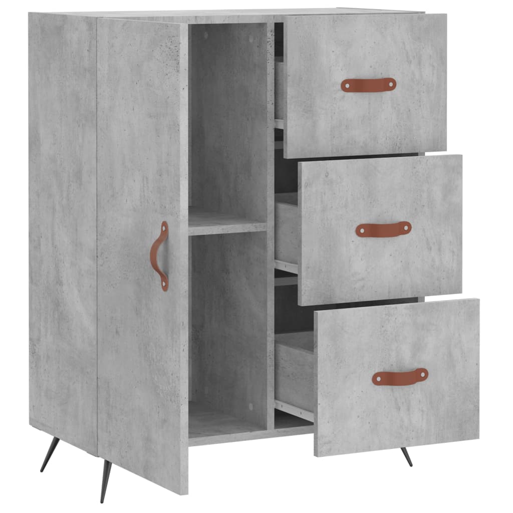 Příborník Betonově Šedý 69,5 X 34 X 90 Cm Kompozitní Dřevo