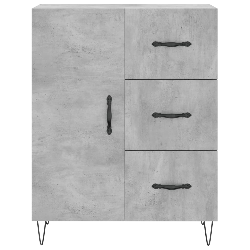 Příborník Betonově Šedý 69,5 X 34 X 90 Cm Kompozitní Dřevo