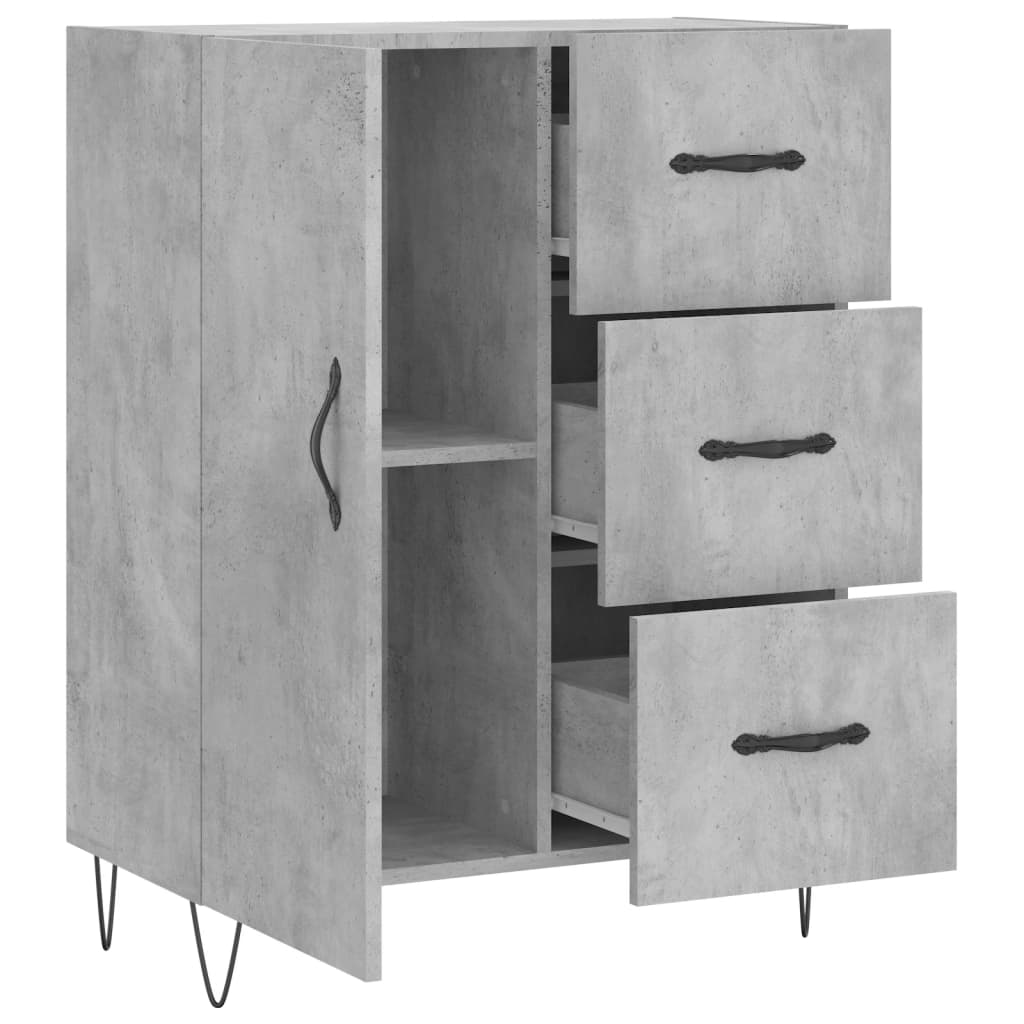 Příborník Betonově Šedý 69,5 X 34 X 90 Cm Kompozitní Dřevo