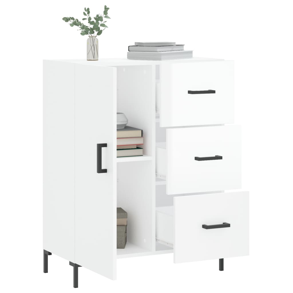 Příborník Bílý S Vysokým Leskem 69,5X34X90 Cm Kompozitní Dřevo