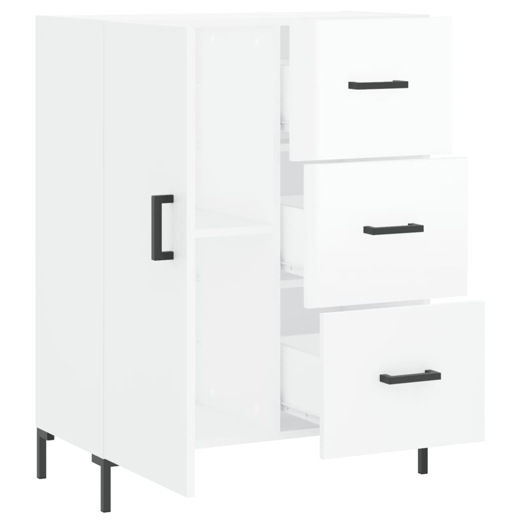Příborník Bílý S Vysokým Leskem 69,5X34X90 Cm Kompozitní Dřevo