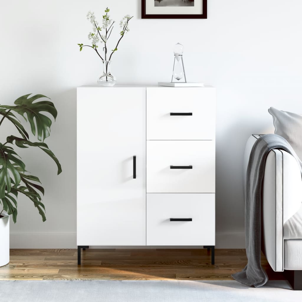 Příborník Bílý S Vysokým Leskem 69,5X34X90 Cm Kompozitní Dřevo