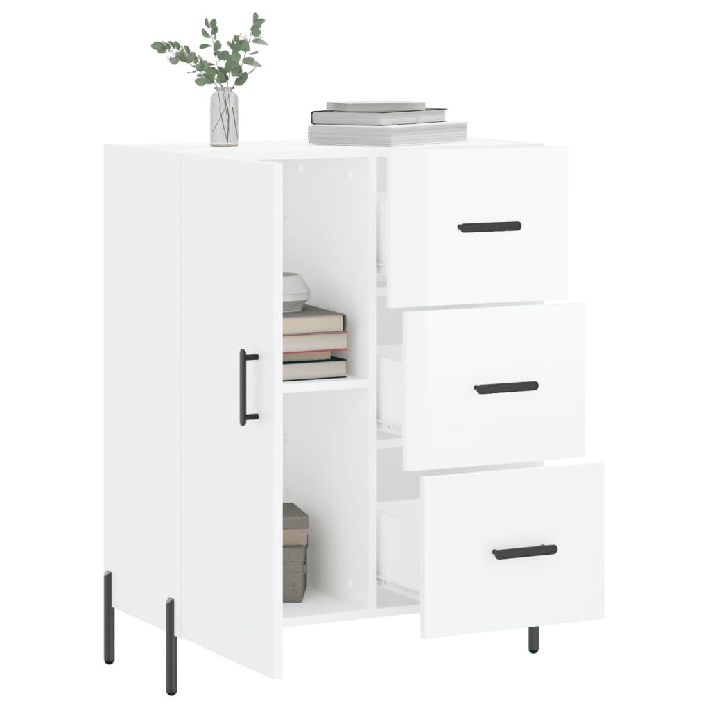 Příborník Bílý S Vysokým Leskem 69,5X34X90 Cm Kompozitní Dřevo