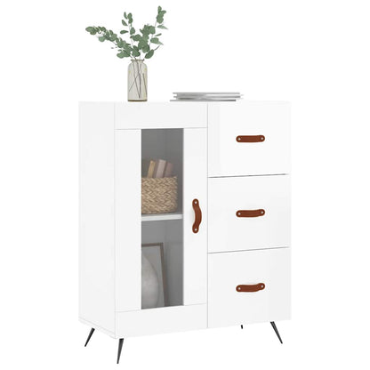 Příborník Bílý S Vysokým Leskem 69,5X34X90 Cm Kompozitní Dřevo