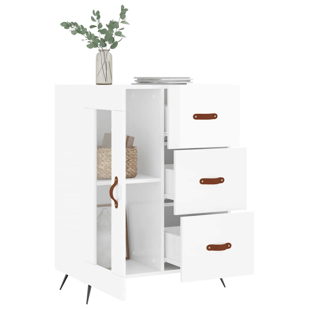 Příborník Bílý S Vysokým Leskem 69,5X34X90 Cm Kompozitní Dřevo