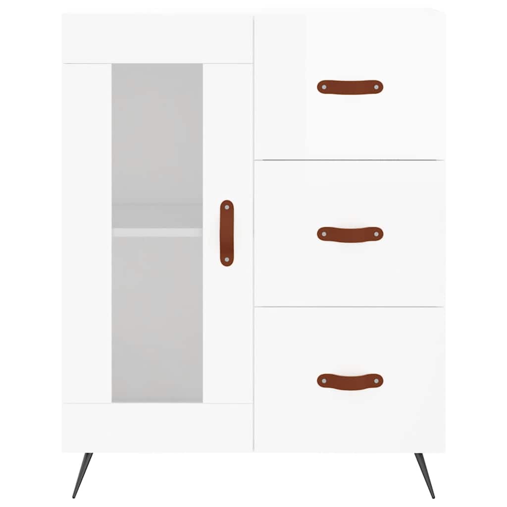 Příborník Bílý S Vysokým Leskem 69,5X34X90 Cm Kompozitní Dřevo