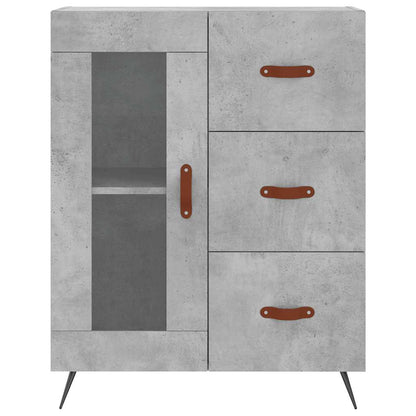 Příborník Betonově Šedý 69,5 X 34 X 90 Cm Kompozitní Dřevo