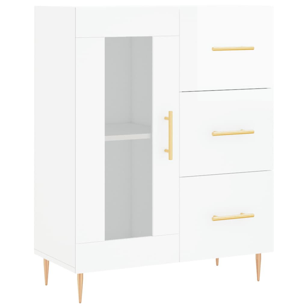 Příborník Bílý S Vysokým Leskem 69,5X34X90 Cm Kompozitní Dřevo