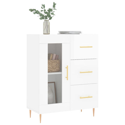 Příborník Bílý S Vysokým Leskem 69,5X34X90 Cm Kompozitní Dřevo