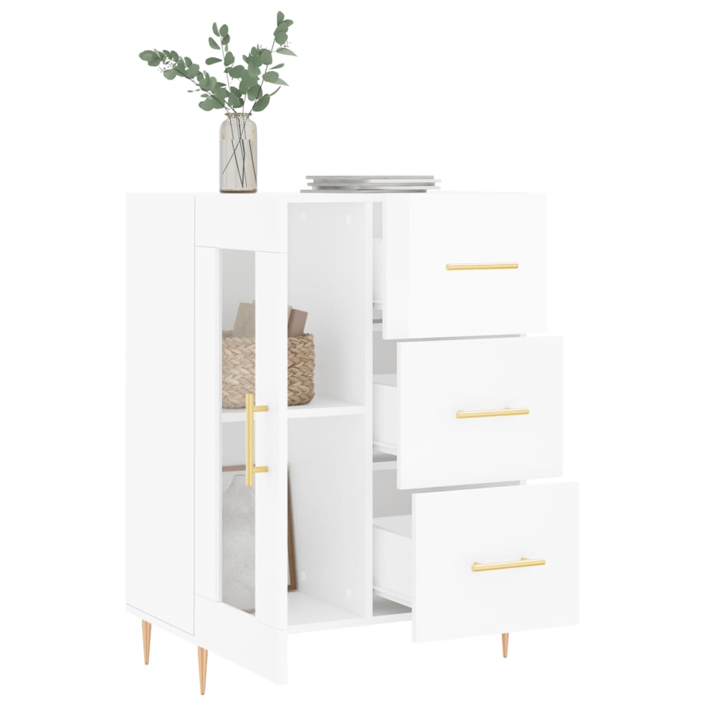 Příborník Bílý S Vysokým Leskem 69,5X34X90 Cm Kompozitní Dřevo