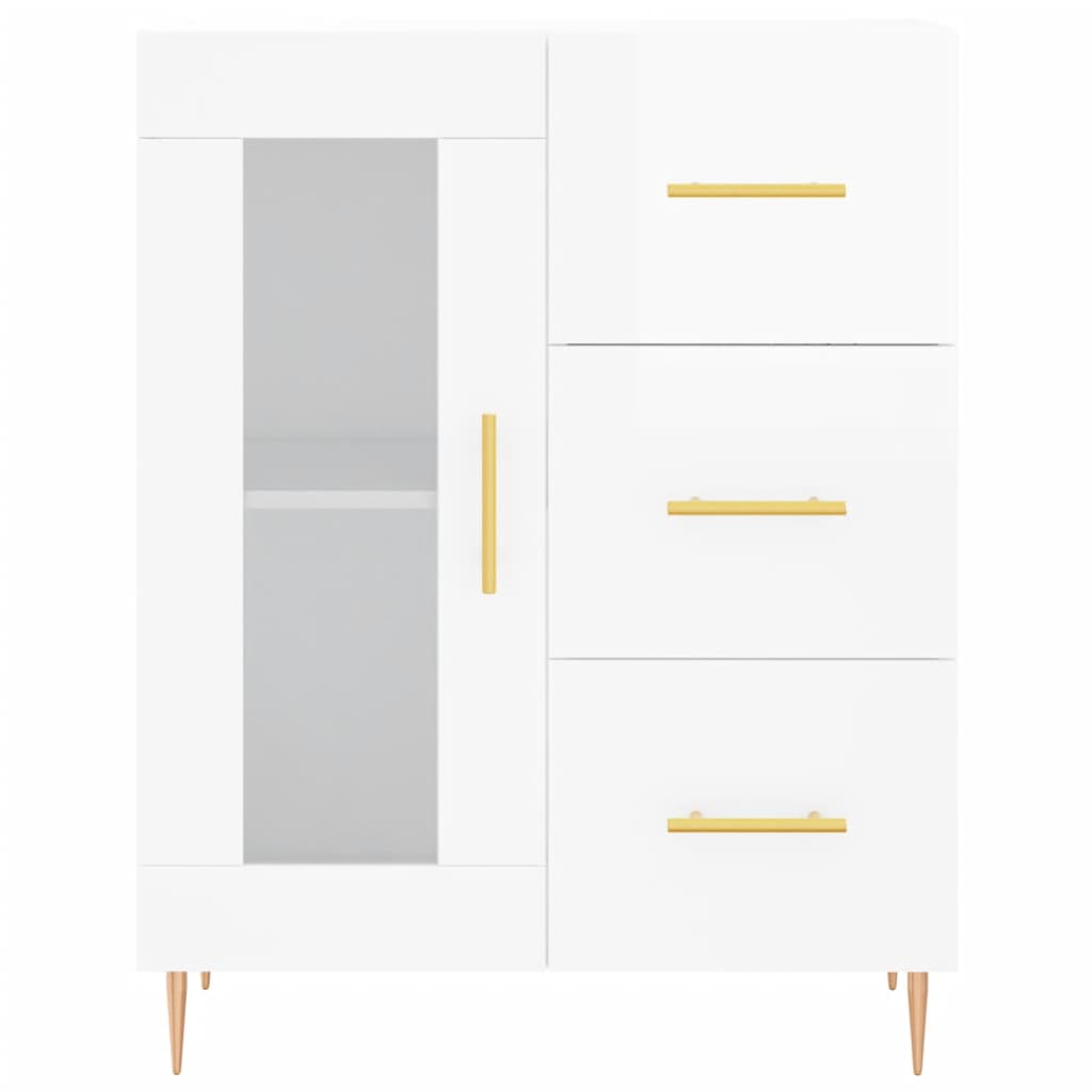 Příborník Bílý S Vysokým Leskem 69,5X34X90 Cm Kompozitní Dřevo