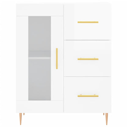 Příborník Bílý S Vysokým Leskem 69,5X34X90 Cm Kompozitní Dřevo