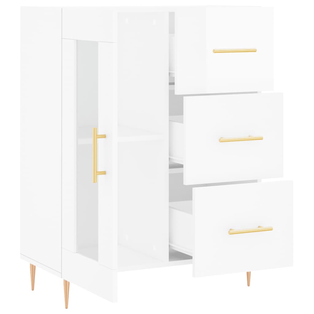 Příborník Bílý S Vysokým Leskem 69,5X34X90 Cm Kompozitní Dřevo