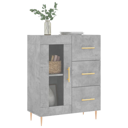 Příborník Betonově Šedý 69,5 X 34 X 90 Cm Kompozitní Dřevo