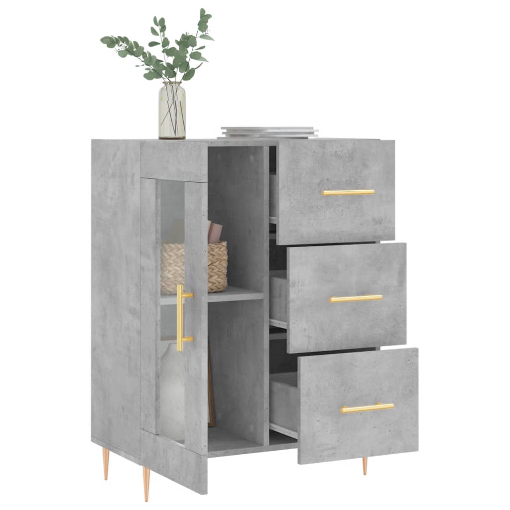 Příborník Betonově Šedý 69,5 X 34 X 90 Cm Kompozitní Dřevo
