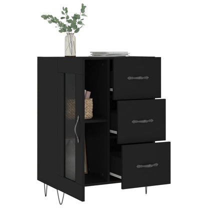 Příborník Černý 69,5 X 34 X 90 Cm Kompozitní Dřevo