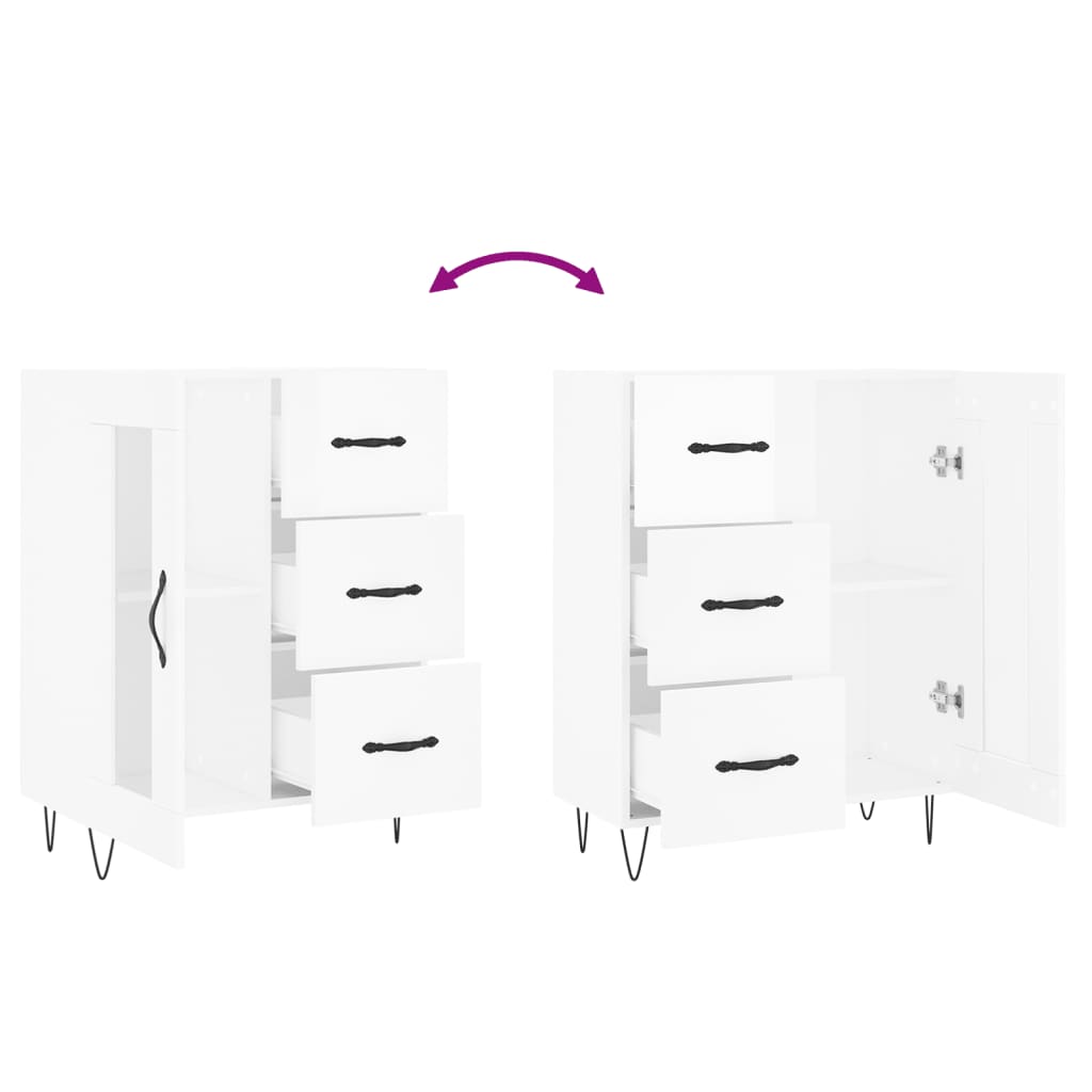 Příborník Bílý S Vysokým Leskem 69,5X34X90 Cm Kompozitní Dřevo