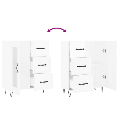 Příborník Bílý S Vysokým Leskem 69,5X34X90 Cm Kompozitní Dřevo