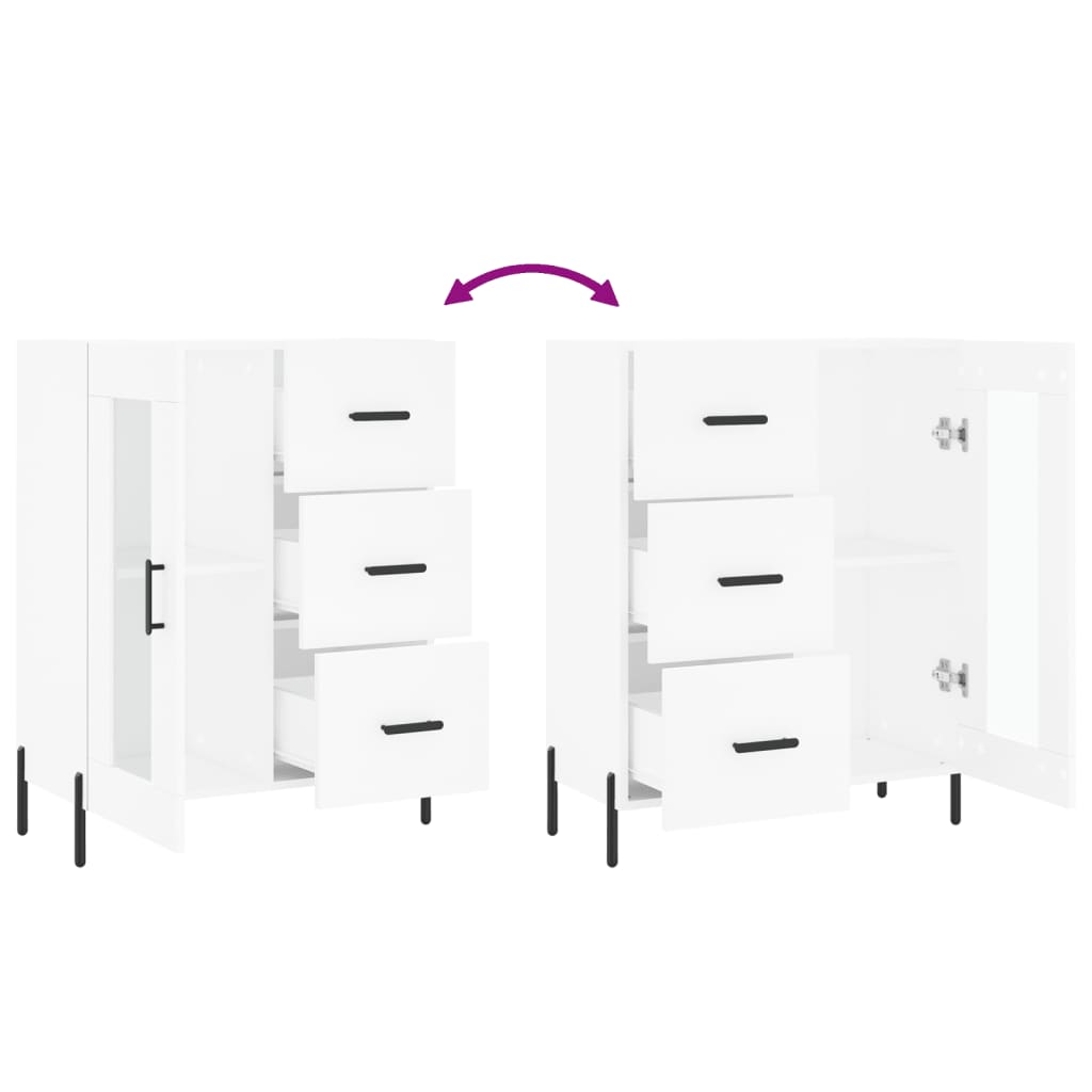 Příborník Bílý 69,5 X 34 X 90 Cm Kompozitní Dřevo